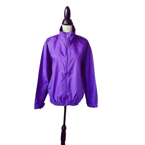 Tri-Mountain Windbreaker Nylon Lightweight Zipper Jacket Purple Size M NWT - Picture 1 of 7